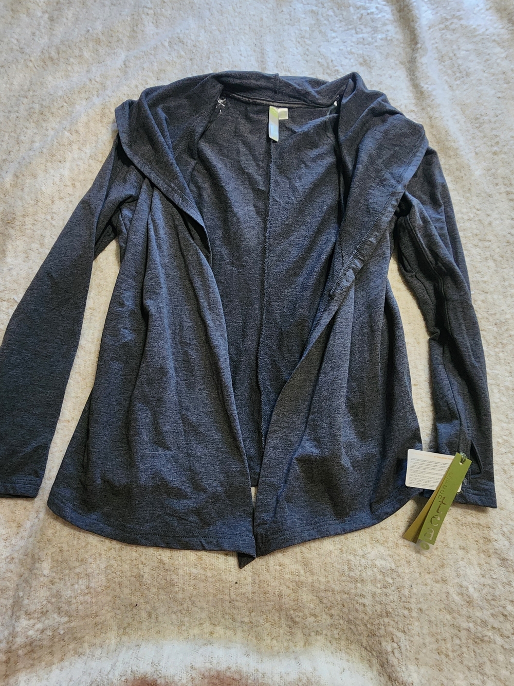 Green Tea Xl Ntw Grey Cardigan Thumb Holes Pockrets Warm Winter Fall Lounge